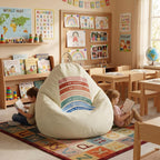 Tegeme Reading Calming Corner Supplies Storage Bean Bag Cover (No Filler) for Classroom Back to School Office Therapist Must Haves Calm Down Corner Supplies Boho Classroom Decor 31.5 x 35.4 inches