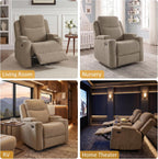 Oversized Nursery Rocking Chair Set of 2, 270° Swivel Glider Recliner Chair with USB & Type-C Ports, Cup Holders & Armrest Storage, Soft Chenille Nursery Chair for Living Room, Bedroom