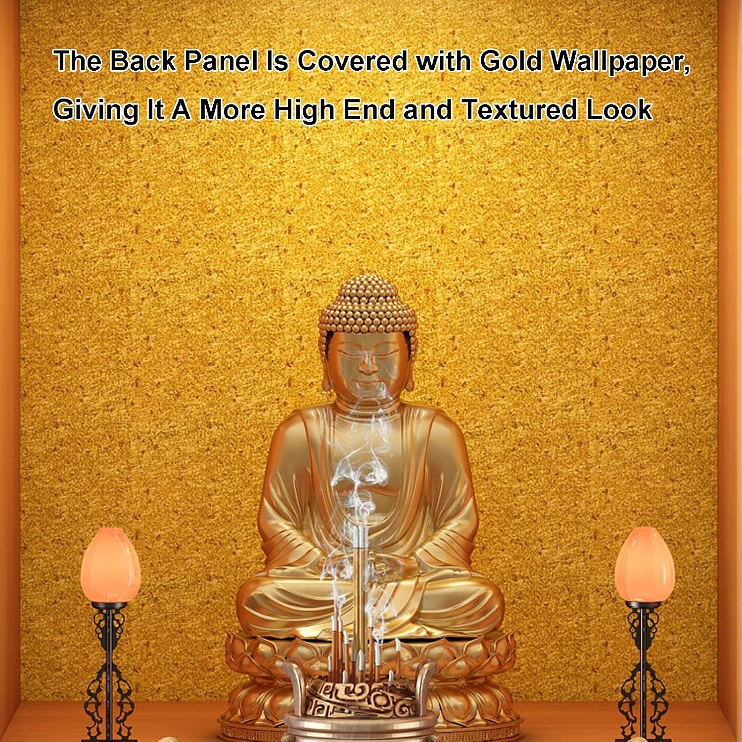 Meditation Table, Altar Table with Drawer,Used for Meditation and Prayers, Bamboo Furniture for Displaying Jars, Plants and Books(Yellow,30x30x40cm/12x12x16in)
