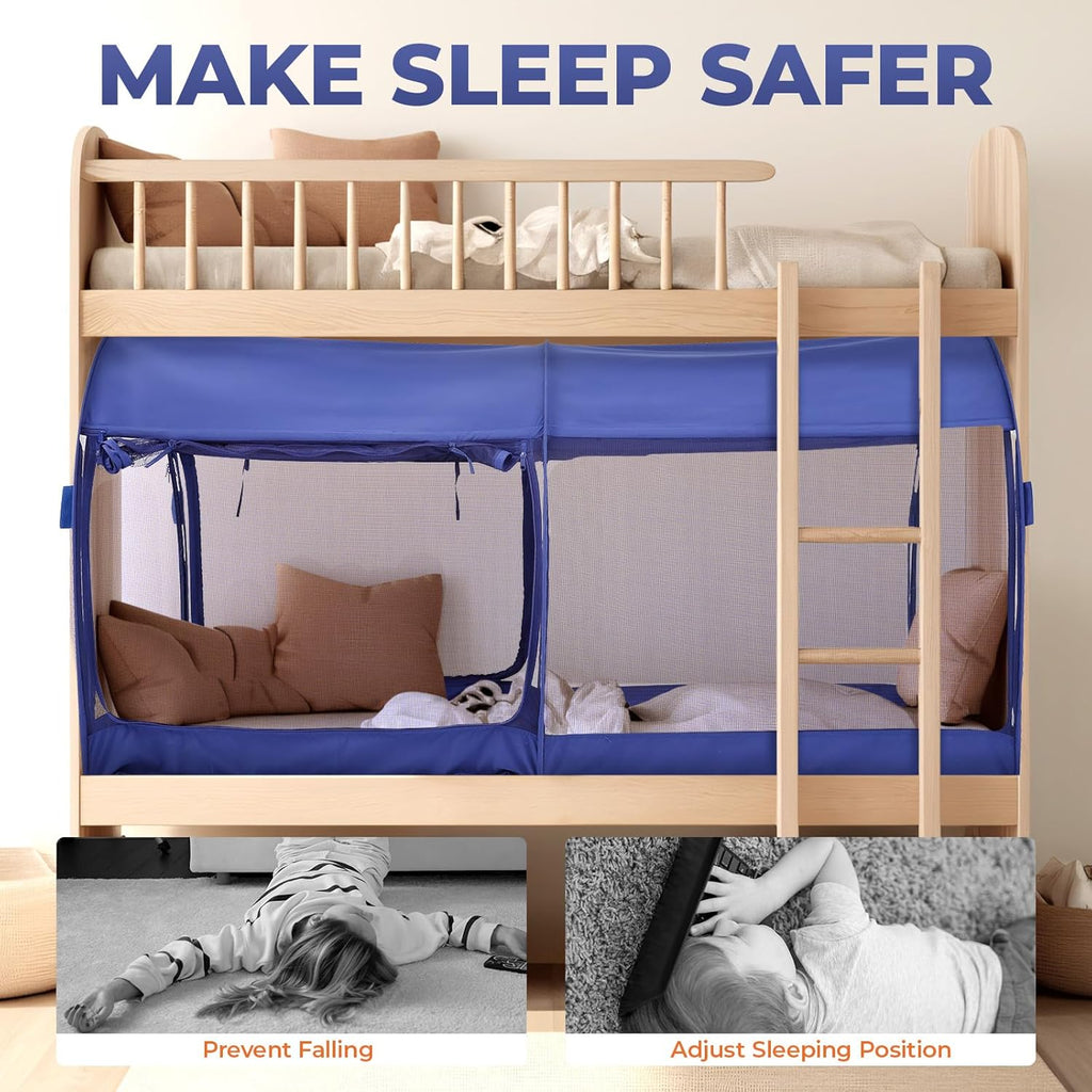 Alvantor® Mosquito Net Bed Canopy Tents Dream Privacy Space Twin Size Sleeping Tents Indoor Pop Up Portable Frame Breathable Cottage Blue (Mattress Not Included)