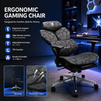 Gaming Chair,Office Desk Chair,Video Gaming Chairs for Home Office | Ergonomic,with High Back Mesh and Adjustable Lumbar,with Footrest,load-bearing capacity of 400 lbs,3D Rotating Headrest