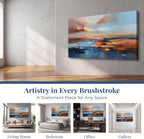Brushart Abstract Wall Art Large Landscape Canvas Wall Art Pictures Paintings Wall Decor Living Room Textured Artwork for Dining Room Walls Bedroom Home Office, 48"x24"