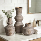 DREAMLOOM Ceramic Vase Set of 3, Modern Rustic Flower Vases for Pampas Grass, Dried & Fresh Flowers, Farmhouse Home Decor Vase for Living Room Bedroom Kitchen Shelf Centerpiece, Classic