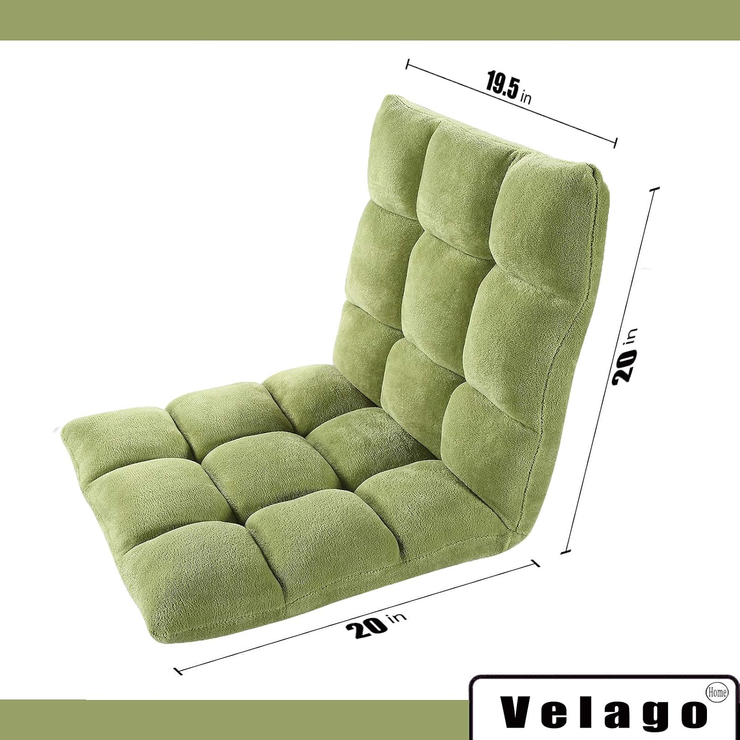 Velago Clam Folding Lazy Sofa, Lime Green