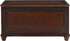 BOWERY HILL 40" x 21" Traditional Wood Cedar Blanket Chest, Flip Open Storage, Fully Lined with Cedar, for Bedroom/Living Room, in Deep Tobacco Finish