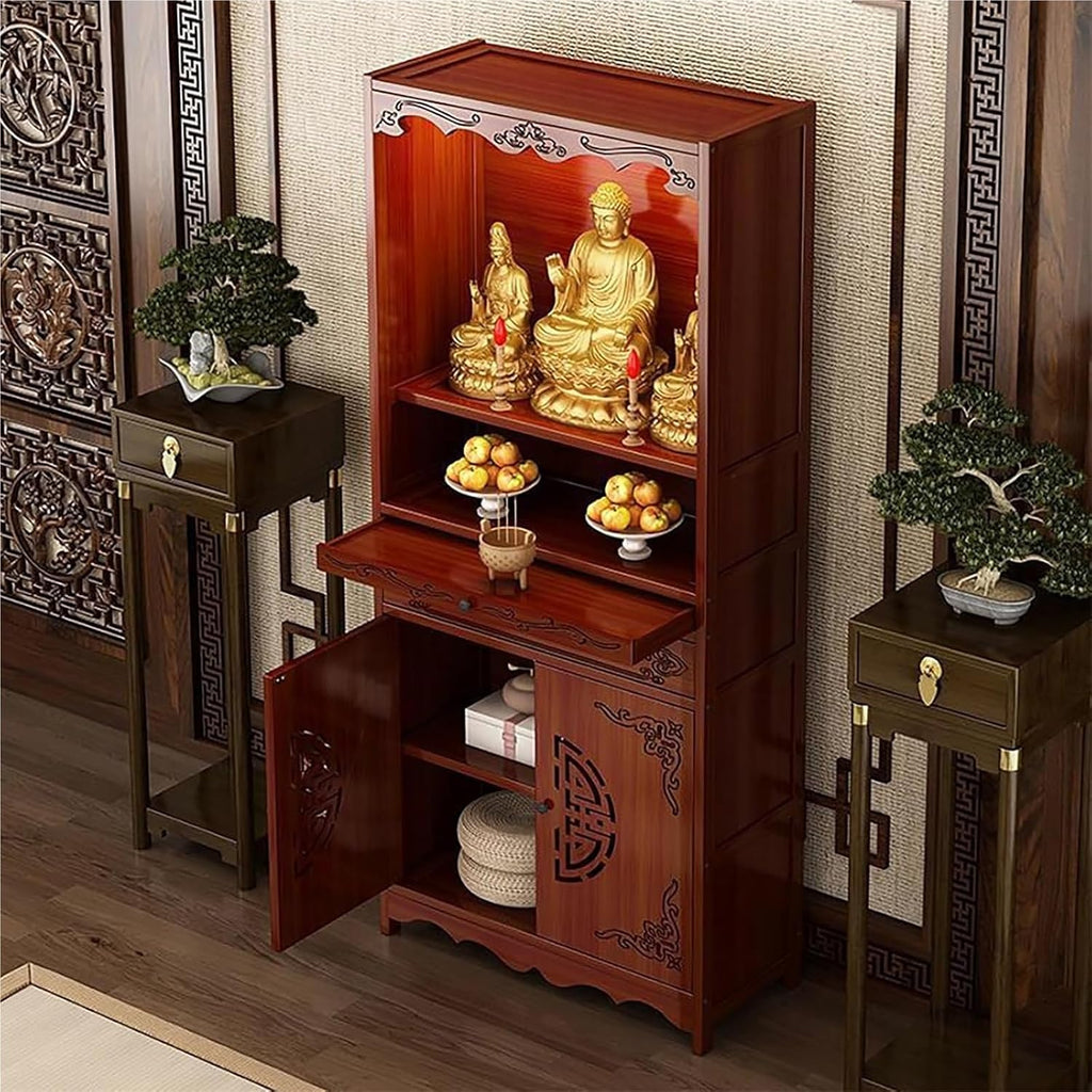 Meditation Altar Table ， Chinese Cabinet Pedestal Offering Table Buddhist Prayer for Small Spaces(70cm(27.6in))