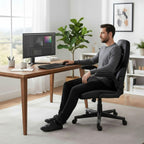 NuSparc SpawnSafe Gaming Chair, Adjustable Height, Flip-up Armrests, 360° Swivel, Black/Grey