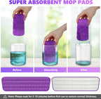 Reusable Mop Pads Compatible with Swiffer PowerMop, Microfiber Pads Refills for 13''-15'' Spray Mop, Wood Floor Replacement Refill Machine Washable for Multi-Surface Floor Cleaning, 6 Pack