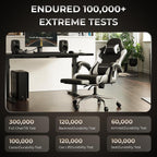 Dowinx Gaming Chair with Footrest, 330lbs Computer Chair 2D Lift Linkage Armrest, Massage Lumbar, Height Adjustable Ergonomic Comfy Video Game Chairs for Home Office Streaming, Long Gaming, White