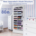 UVIAHOMI Heavy Duty Over The Door Organizer 5 Tiers, Extra Large Behind Door Storage of 10 Front & 10 Mesh Pockets, 80lb Weight Capacity, Hanging Doors Storage for Closet Bedroom Nursery, Dark Gray