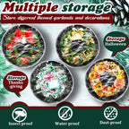 Dunzy 8 Pieces Wreath Container Christmas Wreath Storage Bag Garland Tear Resistant Fabric Round Boxes with Clear Window for Storage for Xmas Holiday Ornament(30×30×7.8 Inch,Black)