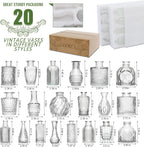 Arme Glass Bud vases in Bulk，Small Glass Flower Vase for Centerpieces 20Pcs | Small Clear Bud Vases ， Mini Vintage Vase for flowers& Rustic Wedding Decorations