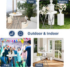 Byliable Cocktail Table 28in Folding Round High Top Indoor Outdoor with Removable Legs, Tall Bistro Foldable Bar Height Table for Parties, Patio, Backyard, Dining, Wedding, White- 2PCS