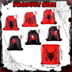 Lothee 24 Pcs Spider Drawstring Bags Birthday Party Favors Goodie Bag Backpack Spiderweb Candy Treat Bags for Birthday Party Supplies (Novel Style)