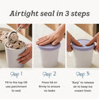 StarPack Freeze The Day Homemade Ice Cream Containers (2-Pack, 1 Quart) - Airtight Silicone Lids, BPA-Free Reusable Ice Cream Freezer Containers with Lids, Stackable, Lavender & Mint