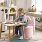Toddler Chair Comfy Kids Chair with Storage, Cute Butterfly Chair for Girls, Plush Kids Reading Chair, 2 in 1 Pink Storage Ottoman Chair, Desk Chairs for Kids Furniture Decor Gifts, Pink