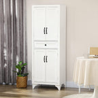 67" Tall Kitchen Pantry Cabinet, 4-Door Storage with Drawer & Adjustable Shelves, Stylish White Cabinet for Dining Room