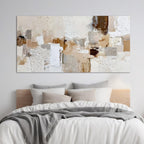 Azatyam Neutral Abstract Wall Art for Living Room Decor Modern Brown Minimalist Canvas Prints Artwork Picture Cream White Gray Brush Stroke Painting for Bedroom Dining Room Office Decor 20" x 40"