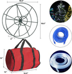 Dazzle Bright Christmas Lights Storage Bags, 3 Metal Reels to Store Holiday Christmas String Lights, Red Tear Proof Oxford Fabric Zip up Bag with Reinforced Handles