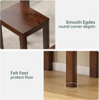 100% Solid Wood Stool, Walnut Wood Ottoman Footrest Stool Vanity Chair Bench Seat for Entryway Dining Bedroom Makeup (Walnut no Cushion, 1)