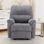 CANMOV Rocker Recliner Chair, Soft Fabric Manual Recliner Chair with Overstuffed Back and Arms, Single Sofa Nursery Rocking Chairs for Living Room, Grey