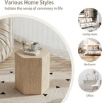 Hexagonal Side Table with 3 Anti-Slip Mat, Side Table Nightstand for Living Room, Bedroom,Sofa, 15.75" L x 13.58" W x 18.90" H, No Assembly Required,DSS