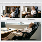 J.M.-Deco Gaming Chair Office Chair-Big and Tall Office Ergonomic Chair with Foot Rest - Comfy Desk Chair with Lumbar Support,Black