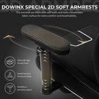 Dowinx Gaming Chair with Pocket Spring Cushion, Breathable Fabric Ergonomic Office Chair with Footrest & Massage Lumbar Support, Comfortable Reclining Chair for Long Hours Sitting, 350LBS, Black
