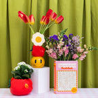 ban.do Decorative Book Shaped Vase, Word Search Ceramic Vase, Shelf Decor for Home or Office (Word Search)