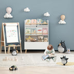 Bookshelf, Book and Magazine Rack, Book Organizer, Toy Storage Cabinet Organizer, White
