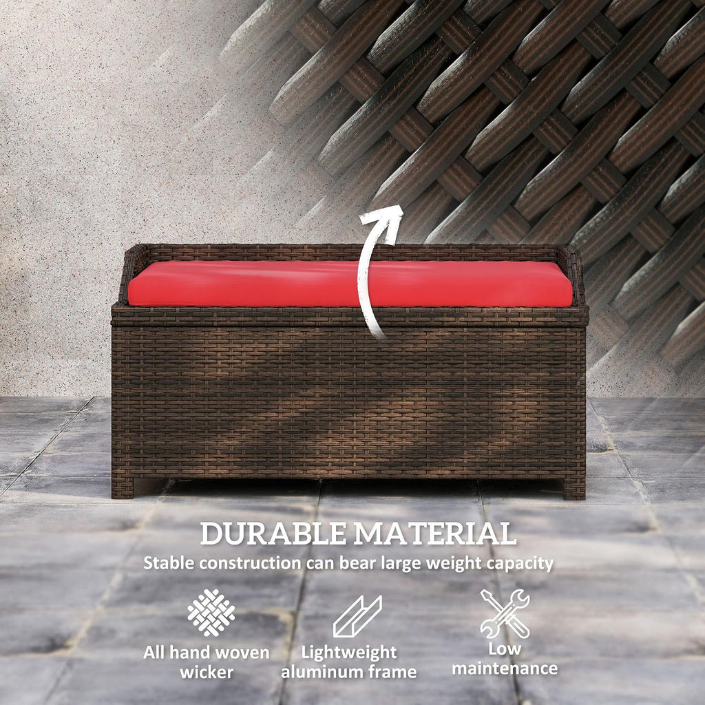 Outdoor Storage Bench with Cushion