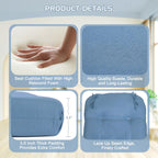 BECHAEO 5PCS Suede Glider Rocker Replacement Cushions with Ottoman Cover Thicken Soft Rocking Chair Cushion Set for Indoor Nursery Glider Rocking Chair, Blue