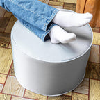 Multipurpose Outdoor Ottoman for Patio 20x14 Inches, Backyard, Additional Seating, Footrest, Side Table,Outdoor Patio Bean Bag Ottoman (Light Gray, Round)