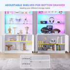 71" Tall RGB Display Cabinet with Glass Door, 6-Tier Rounded Curio Cabinet with Adjustable Shelves for Collectibles, Locking Trophy Display Case with LED Lights for Figures/Helmet/Football, White