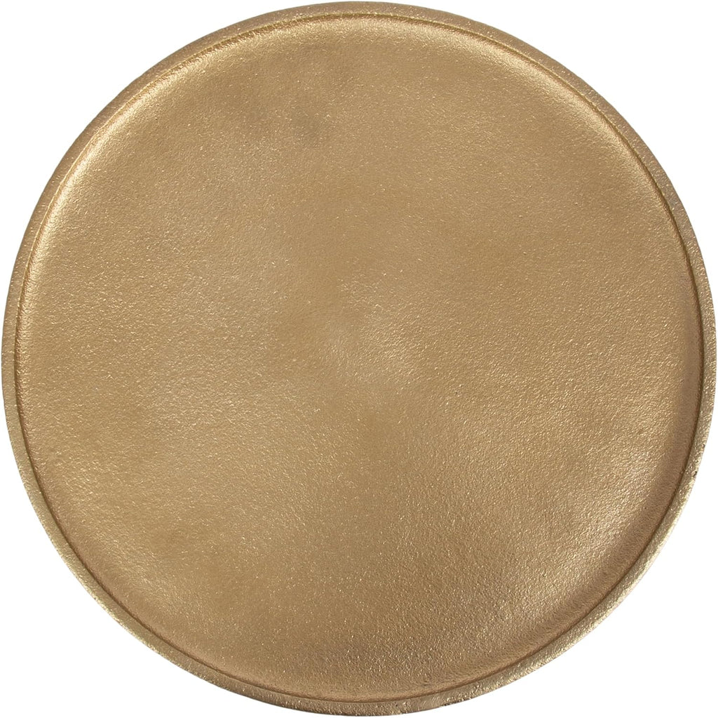 Kate and Laurel Rava Modern Metal Round Side Table, 14 x 14 x 22, Gold, Cast Aluminum Accent Table for Use as Indoor Plant Stand or Living Room Decor Piece