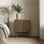SICOTAS Nightstands Set of 2 with Drawers, 21" Wide Modern Bedside Tables | Modern 21" Wide Bedside Tables Set of 2 with Drawers, Stable Nightstands with Handle Accent End Tables for Bedroom, Apartment