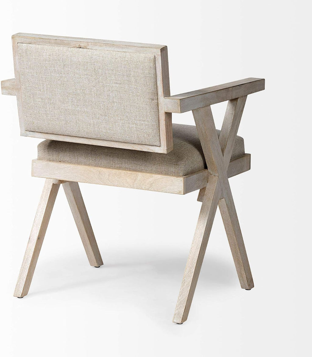 Mercana Furniture & Decor Director's Chair Topanga II by Mercana Armchair, 23.0L x 22.0W x 31.5H, Whitewashed | Cream