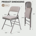 SEALAMB 4 Pack Folding Chairs with Comfort Seat, Heavy Duty Metal Frame Portable Stackable Chairs for Wedding Party Office School Church Events, Indoor Outdoor Use, 350 lb Capacity, Grey