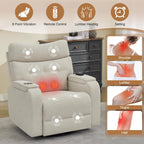 Power Swivel Rocker Recliner with Massage & Heat, Power Glider Recliners with Type-C Port & Timing, Oversized Swivel Glider Recliner with Dual Storage Arms & Cup Holder, Chenille Camel