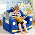 OUOZZZ Kids Chair, Toddler Chairs Comfy 2-6 Years Old Boys | Soft Sherpa Foam, With Cushion, Handle, Book Pocket, Lightweight Playroom Furniture