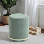 Get Set Style Modern Round Ottoman with Soft Padded Seat, Multifunctional Vanity Chairs for Makeup, Upholstered Footrest Stool Ottoman Foot Stool for Living Room, Bedroom