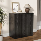 31.5" Buffet Cabinet with Storage for Living Room, Fluted Sideboard with Adjustable Shelves & Press-Spring Doors, Modern Coffee Bar Cabinet for Entryway & Kitchen, Black