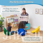 Rocker Chairs for Classroom, Portable Floor Seating with Back Support, Flexible Classroom Seating for Elementary, Plastic Reading Chair, Sensory Wobble Chair, Fun Scoop Egg Chair Indoor, (Blue,4)