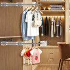 Valet Rod For Closet Pull Out, Heavy Duty Adjustable Valet Rod For Closet, Laundry Room, Bedroom, Bathroom (Chrome)