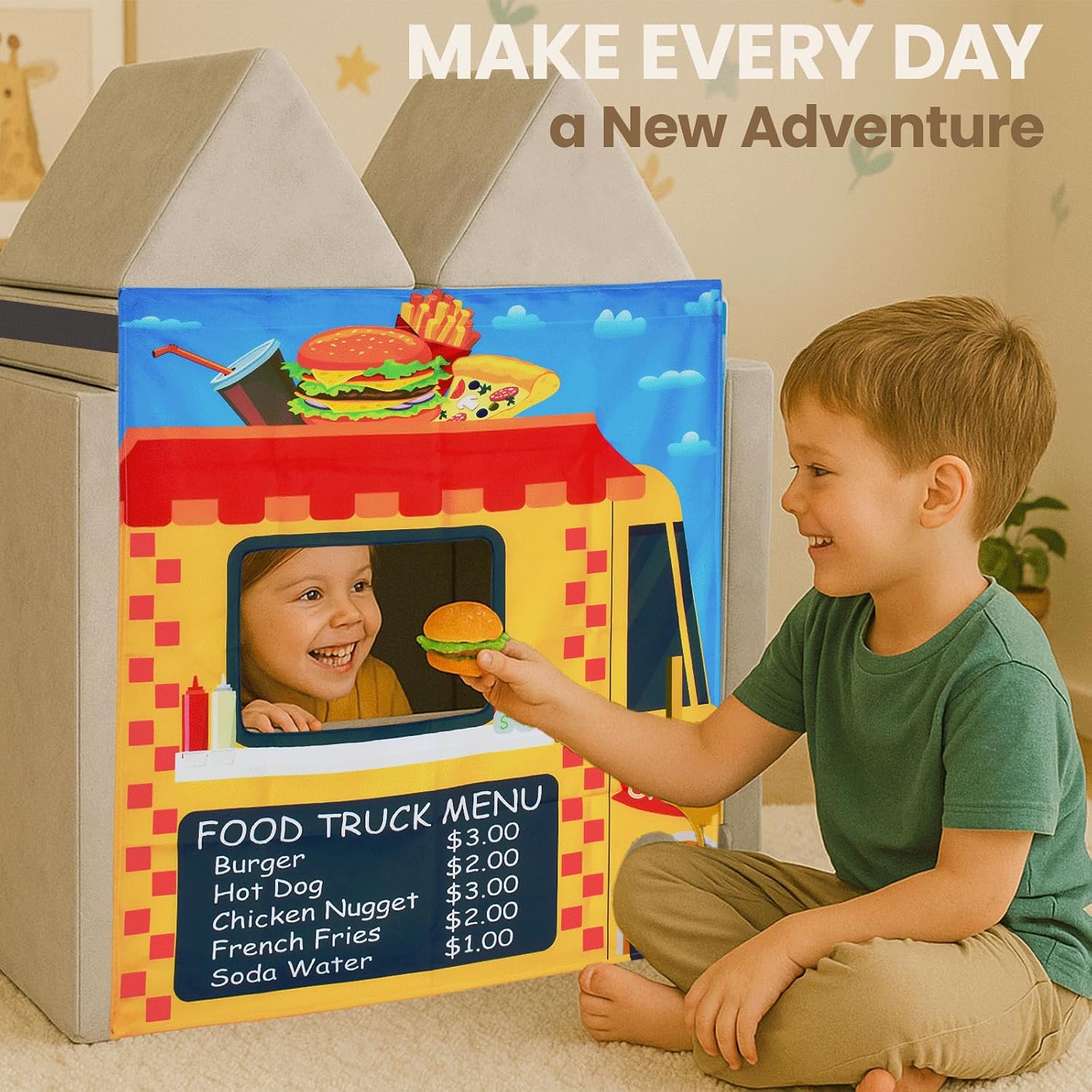 Play Panel for Kids Play Couch Childrens Car Wash Play Panel for Toddler Foam Sofa (Play Couch not Included)