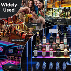 Dethan 2 Tier 32 Inch LED Lighted Liquor Bottle Display Shelf - Wall-Mounted Wine Rack with Multi-Color App & Remote Control, Adjustable Brightness & Sound Modes, Acrylic Bar Shelf for Commercial Club