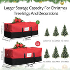 Christmas Tree Bag,Fits Up 10 Ft Tall Artificial Trees,600D Oxford Material,Heavy Duty Tree Bag,Dampproof Storage Bag with Durable Reinforced Handles & Dual Zipper&Transparent Pocket
