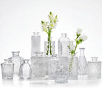 Glass Bud Vases Set of 12, Small Vases for Flowers, Clear Bud Vases in Bulk for Centerpieces Mini Vintage Vase for Rustic Home Wedding Table Decorations