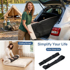 Extra Thick Futon Mattress - Japanese Floor Mattress for Adults, Portable Foldable Sleeping Pad for Guest, Camping, Dorm,Futon Mattress Queen Size with Storage Straps, Beige