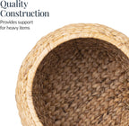 Best Choice Products Scalloped Multipurpose Hyacinth Storage Basket, Plant Décor, Handwoven Organizer Tote for Bedroom, Living Room, Nursey, w/Lid - Natural with White Trim